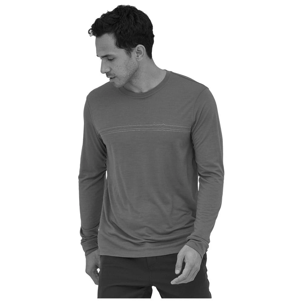 Wander-T-Shirt Patagonia M's Long-Sleeved Capilene Cool Merino Graphic Shirt Fader Basin Green 5 Wander-T-Shirt Patagonia M's Long-Sleeved Capilene Cool Merino Graphic Shirt Fader Basin Green – Bild 3