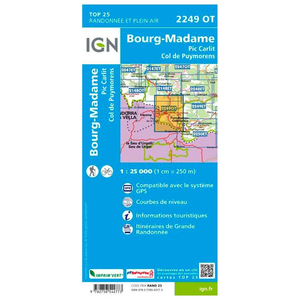 Karte IGN 2249Ot Bourg-Madame/Col Puymorens 4 Karte IGN 2249Ot Bourg-Madame/Col Puymorens – Bild 2