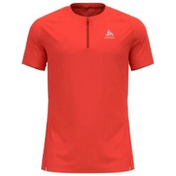 Trail T-Shirt Odlo Axalp Trail T'Shirt S/S 1/2 Zip Firelight