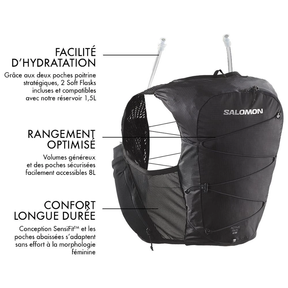 Trail Trinkweste Salomon Active Skin 8 Wmn With Flask Black Black 7 Trail Trinkweste Salomon Active Skin 8 Wmn With Flask Black Black – Bild 5