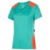 Wander-T-Shirt La Sportiva Compass T-Shirt W Lagoon Cherry Tomato