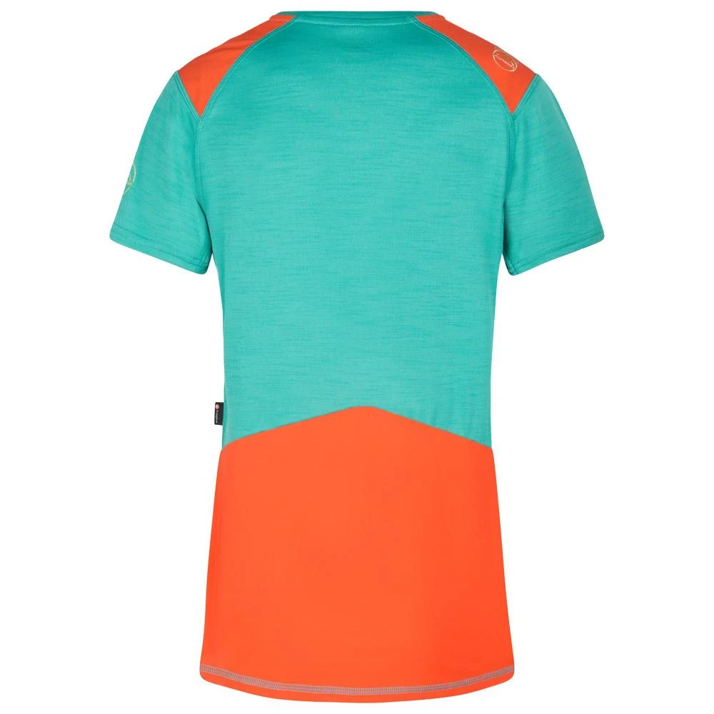 Wander-T-Shirt La Sportiva Compass T-Shirt W Lagoon Cherry Tomato 4 Wander-T-Shirt La Sportiva Compass T-Shirt W Lagoon Cherry Tomato – Bild 2