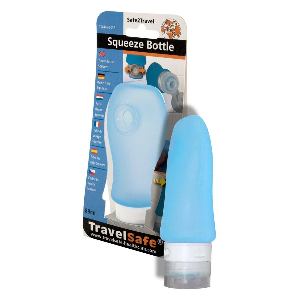 Hygiene-Fläschchen Travel Safe Squeeze Bottle 90ml Light Blue 3 Hygiene-Fläschchen Travel Safe Squeeze Bottle 90ml Light Blue
