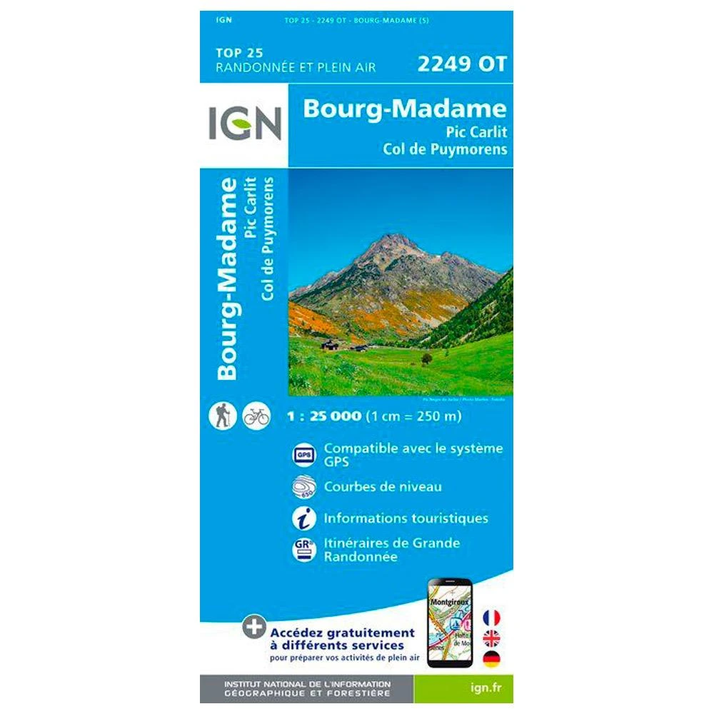 Karte IGN 2249Ot Bourg-Madame/Col Puymorens 3 Karte IGN 2249Ot Bourg-Madame/Col Puymorens