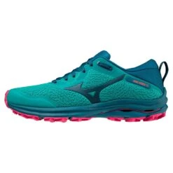 Trailrunning-Schuhe Mizuno Wave Rider TT Wmn Lagoon Maroccan Blue Pink Peacock