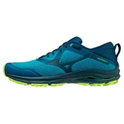 Trailrunning-Schuhe Mizuno Wave Rider TT Algiers Blue Gilbraltar Sea Neo Lime